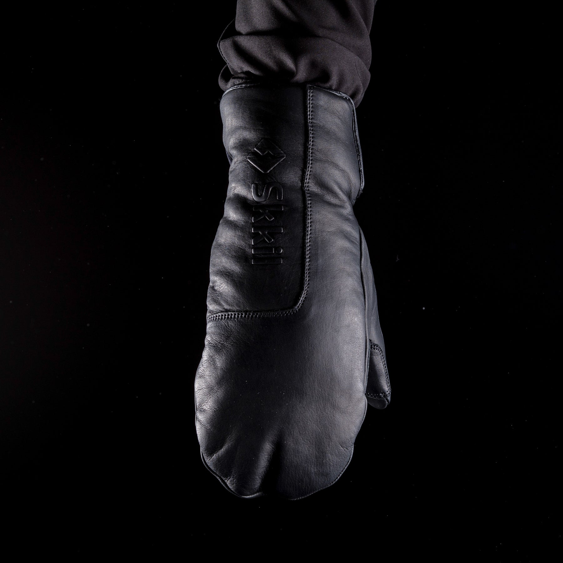 Alpine ski mittens 100 leather black SKKIL